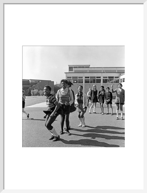 Skipping in the playground at Alperton High School