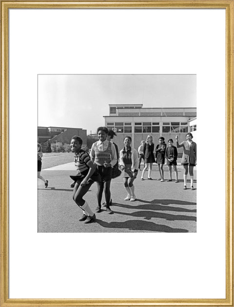 Skipping in the playground at Alperton High School