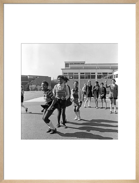 Skipping in the playground at Alperton High School