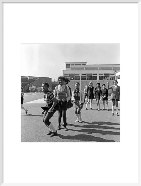 Skipping in the playground at Alperton High School