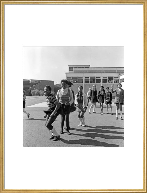 Skipping in the playground at Alperton High School