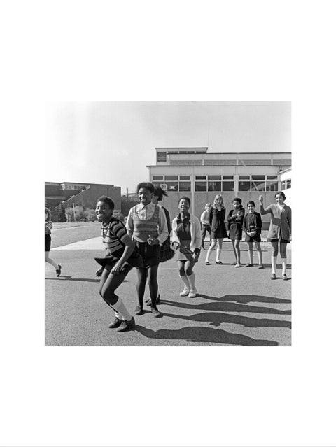 Skipping in the playground at Alperton High School