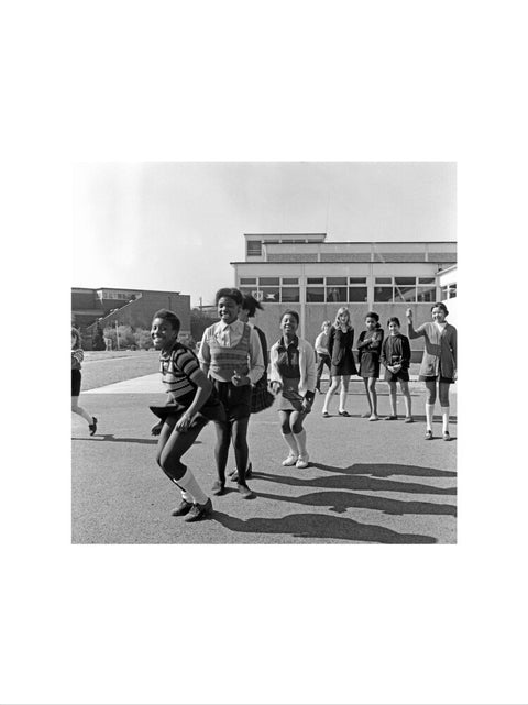 Skipping in the playground at Alperton High School