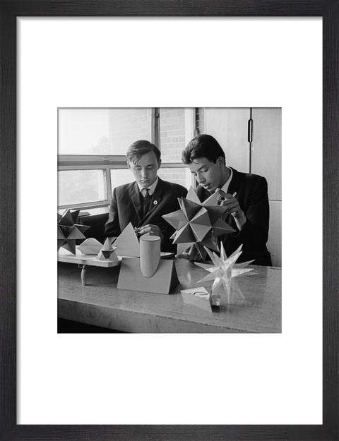 Schoolboys in a technical drawings lesson, Holland Park Comprehensive School