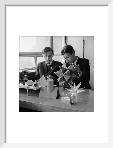 Schoolboys in a technical drawings lesson, Holland Park Comprehensive School