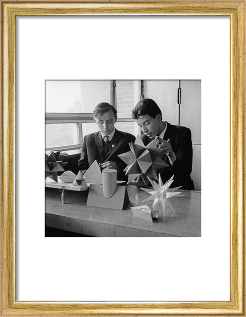 Schoolboys in a technical drawings lesson, Holland Park Comprehensive School