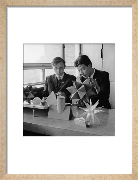 Schoolboys in a technical drawings lesson, Holland Park Comprehensive School