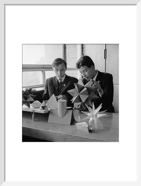 Schoolboys in a technical drawings lesson, Holland Park Comprehensive School
