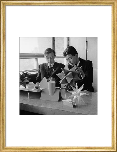 Schoolboys in a technical drawings lesson, Holland Park Comprehensive School
