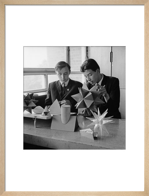 Schoolboys in a technical drawings lesson, Holland Park Comprehensive School
