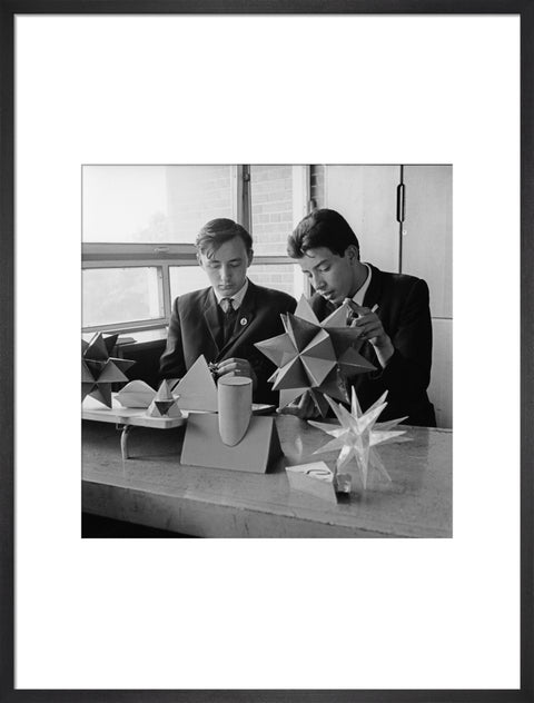 Schoolboys in a technical drawings lesson, Holland Park Comprehensive School