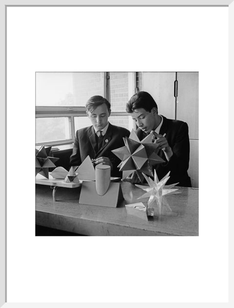 Schoolboys in a technical drawings lesson, Holland Park Comprehensive School