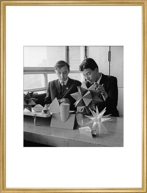 Schoolboys in a technical drawings lesson, Holland Park Comprehensive School