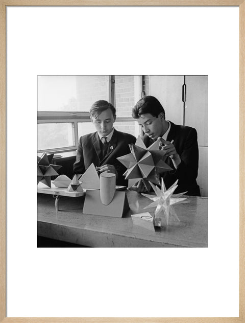 Schoolboys in a technical drawings lesson, Holland Park Comprehensive School