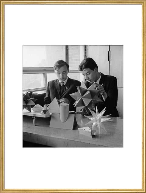 Schoolboys in a technical drawings lesson, Holland Park Comprehensive School