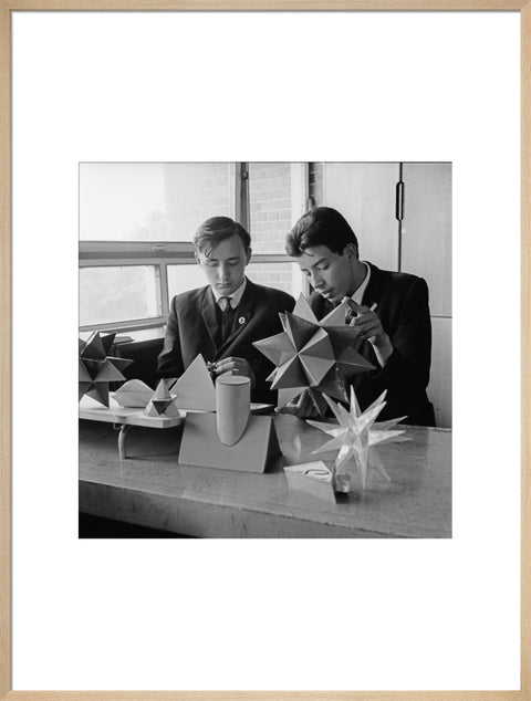 Schoolboys in a technical drawings lesson, Holland Park Comprehensive School