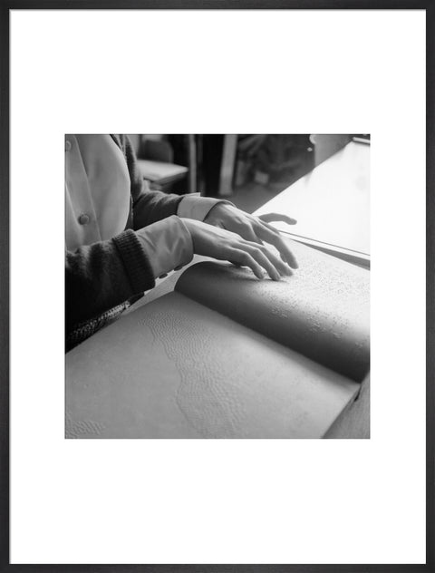 Close up of hands of child reading Braille at the Linden Lodge School for the Blind.