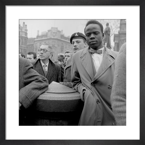 Crowd of protesters at a rally in Trafalgar Square on 27 March 1960