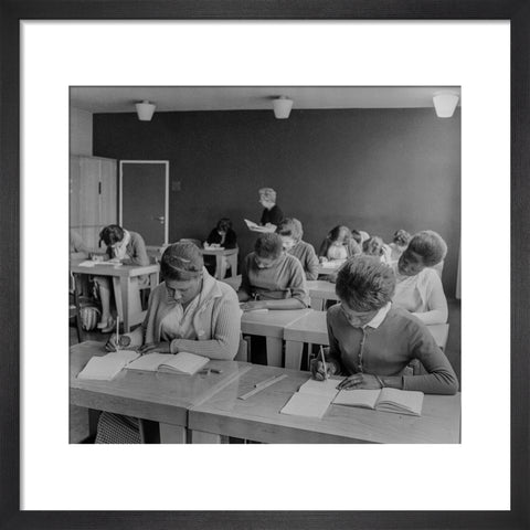 Women practising their shorthand in the commercial department at Brixton College 1955-1969