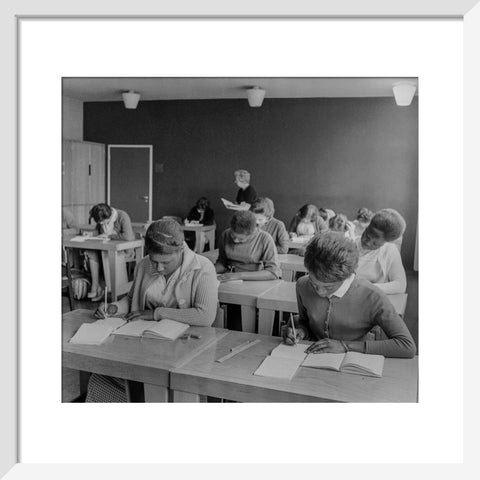 Women practising their shorthand in the commercial department at Brixton College 1955-1969