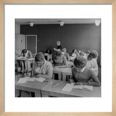 Women practising their shorthand in the commercial department at Brixton College 1955-1969