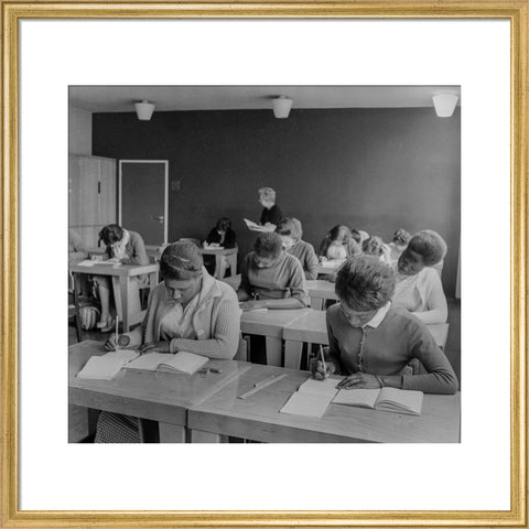 Women practising their shorthand in the commercial department at Brixton College 1955-1969