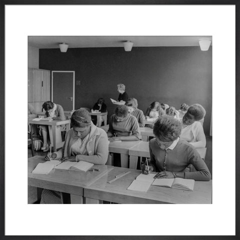 Women practising their shorthand in the commercial department at Brixton College 1955-1969