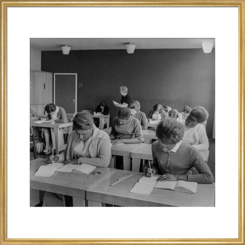 Women practising their shorthand in the commercial department at Brixton College 1955-1969