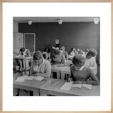 Women practising their shorthand in the commercial department at Brixton College 1955-1969