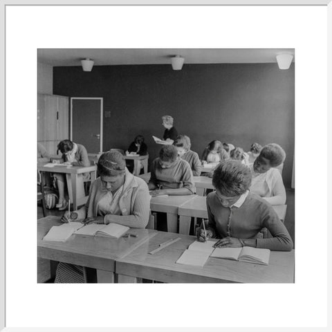 Women practising their shorthand in the commercial department at Brixton College 1955-1969