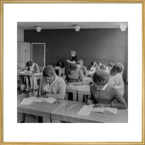 Women practising their shorthand in the commercial department at Brixton College 1955-1969