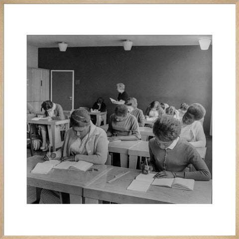 Women practising their shorthand in the commercial department at Brixton College 1955-1969
