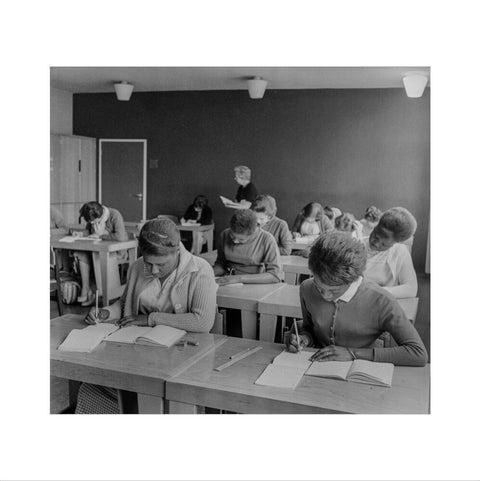 Women practising their shorthand in the commercial department at Brixton College 1955-1969