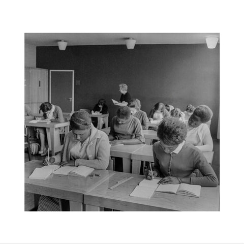 Women practising their shorthand in the commercial department at Brixton College 1955-1969