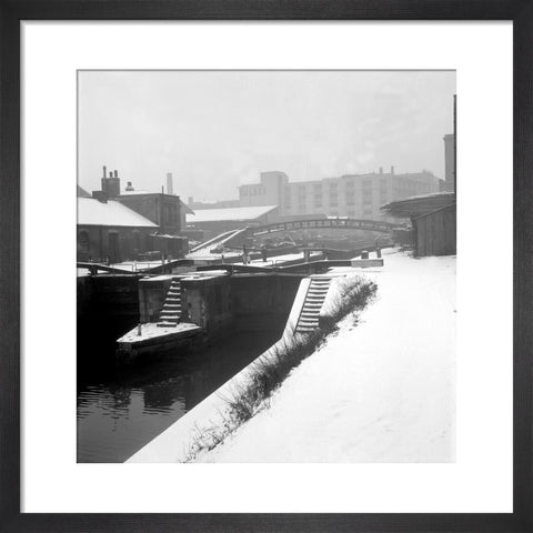 Camden Lock covered in snow