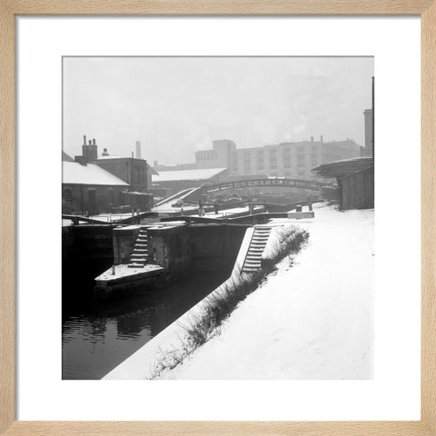 Camden Lock covered in snow