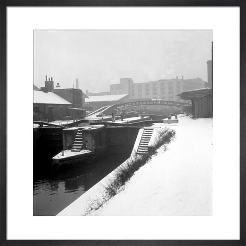 Camden Lock covered in snow