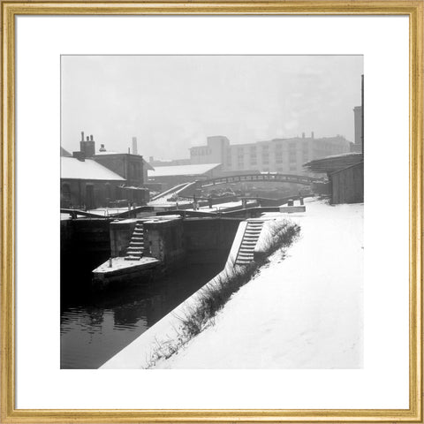 Camden Lock covered in snow