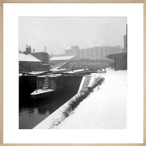 Camden Lock covered in snow