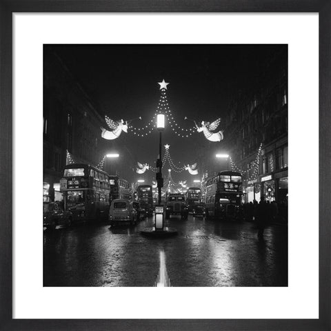 The Regent Street Christmas lights at night,1960