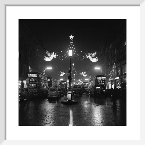 The Regent Street Christmas lights at night,1960