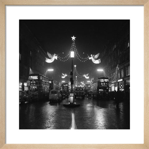 The Regent Street Christmas lights at night,1960