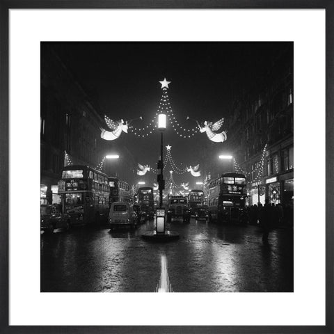 The Regent Street Christmas lights at night,1960
