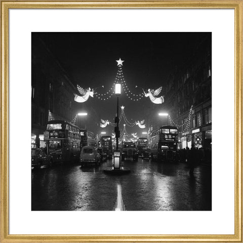 The Regent Street Christmas lights at night,1960