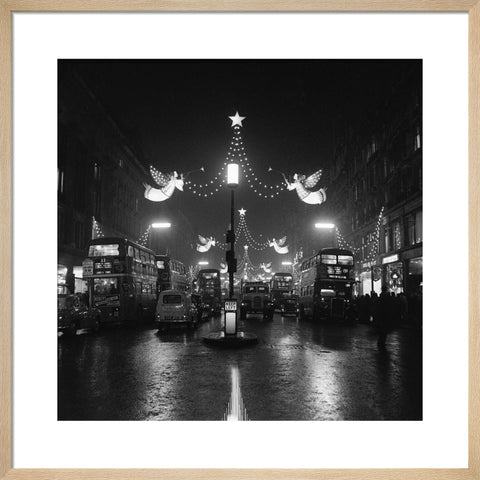 The Regent Street Christmas lights at night,1960