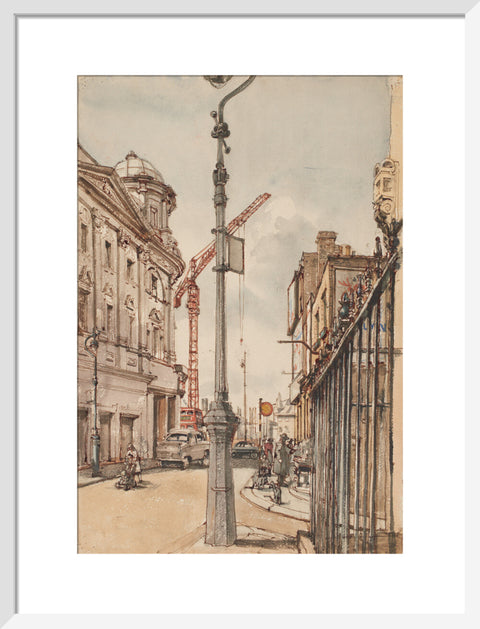 Notting Hill Gate reconstruction (Art print, Medium, White)