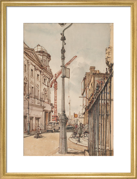 Notting Hill Gate reconstruction (Art print, Medium, Gold)