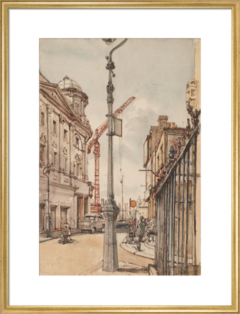 Notting Hill Gate reconstruction (Art print, Large, Gold)
