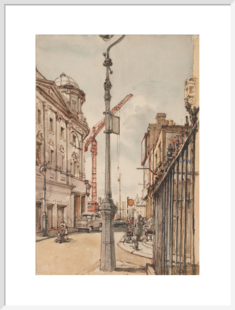 Notting Hill Gate reconstruction (Art print, Extra large, White)
