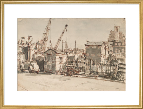 Building site, Notting Hill (Art print, Large, Gold)